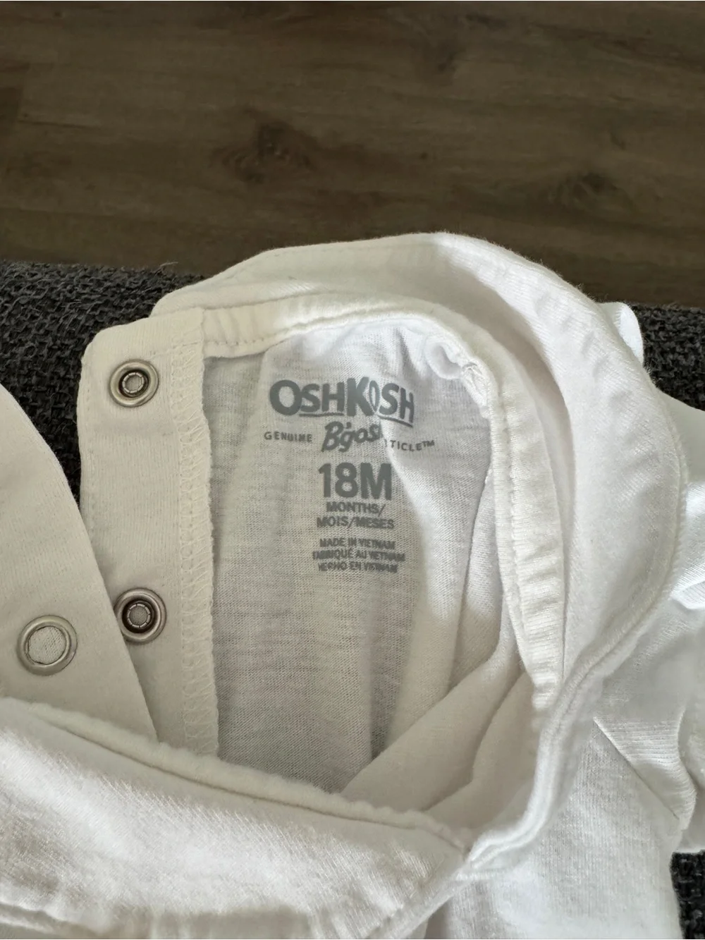 OshKosh B'gosh White Peter Pan Collar Baby Bodysuit